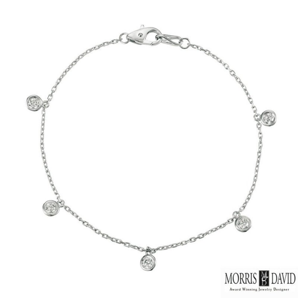0.50 Carat Natural Diamond Bezel 5 Stone Bracelet